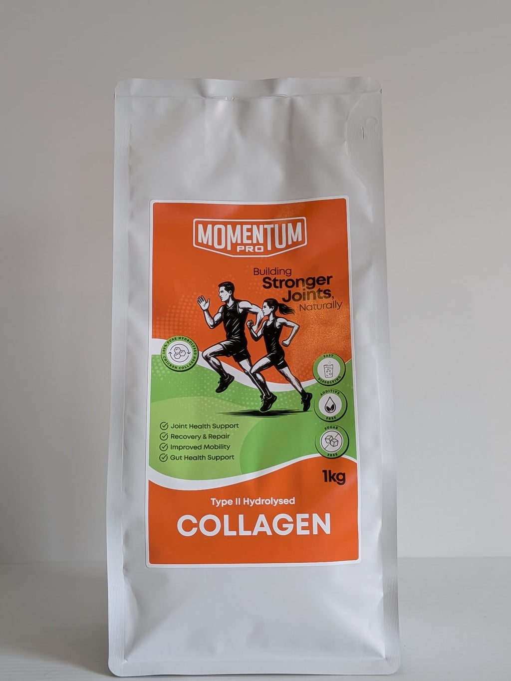 Momentum Pro hydrolysed collagen 1kg nutrition front label
